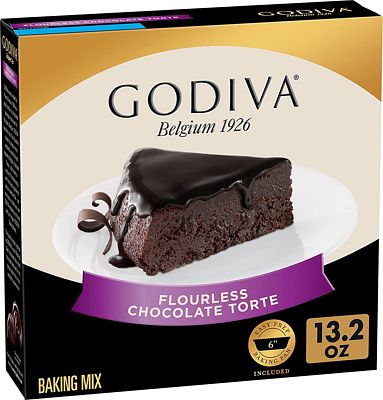 Purchase Godiva Gluten Free Flourless Chocolate Torte with Dark Chocolate Ganache Baking Mix, 13.2 oz. at Amazon.com