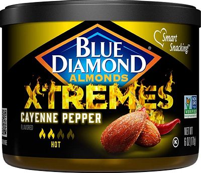 Purchase Blue Diamond Almonds XTREMES Cayenne Pepper Flavored Snack Nuts, 6 Oz Resealable Cans at Amazon.com