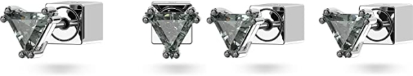 Purchase Swarovski Stilla Stud Earrings, Triangle Cut Crystal, Black, Ruthenium plated on Amazon.com