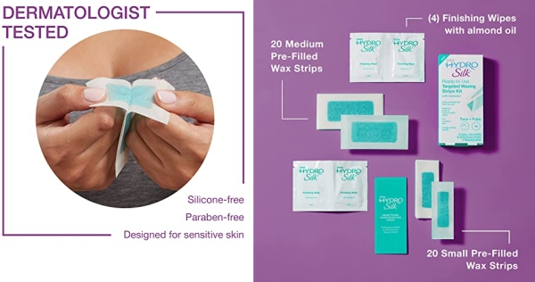 Purchase Schick Hydro Silk Waxing Strips, Soft Wax Strips for Hair Removal, Bikini Wax Kit for Women, Face Wax, Hair Removal Wax, Eyebrow Wax Strips, Bikini Wax Strips on Amazon.com