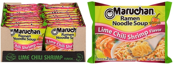Purchase Maruchan Ramen Lime Chili Shrimp Flavor, 3.0 Oz, Pack of 24 on Amazon.com
