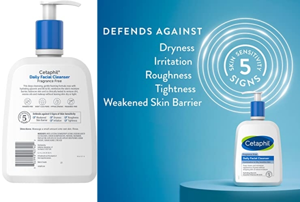 Purchase Cetaphil Face Wash, Daily Facial Cleanser for Sensitive, Combination to Oily Skin, NEW 16 oz, Fragrance Free, Gentle Foaming on Amazon.com