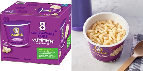 Purchase Annie's Homegrown White Cheddar Microwave Mac & Cheese with Organic Pasta, 8 Ct, 2.01 OZ Cups on Amazon.com