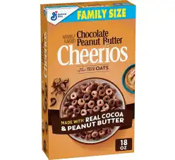 Cheerios Cereal Chocolate Peanut Butter, Breakfast Cereal With Whole Grain Oats, 18 OZ Family Size