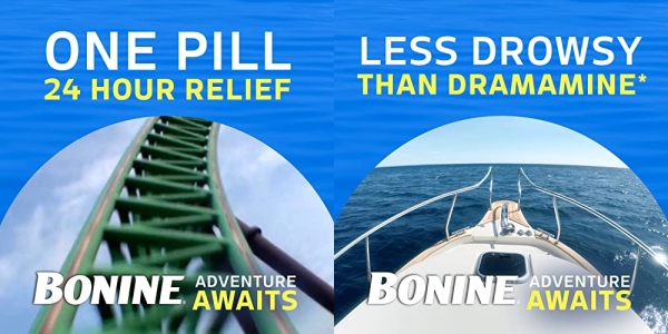 Purchase Bonine Non-Drowsy Motion Sickness Relief - Chewable Tablets with Meclizine HCL 25mg - Raspberry Flavor, 16 Chewable Tablets on Amazon.com