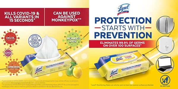 Purchase Lysol Disinfectant Handi-Pack Wipes, Multi-Surface Antibacterial Cleaning Wipes, for Disinfecting and Cleaning, Lemon and Lime Blossom, 480 Count (Pack of 6) on Amazon.com