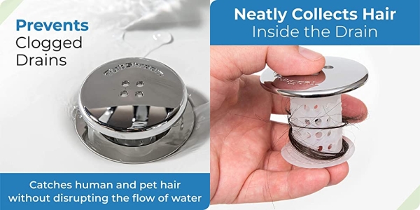 Purchase TubShroom Tub Drain Hair Catcher, Chrome - Drain Protector and Hair Catcher for Bathroom Drains, Fits 1.5