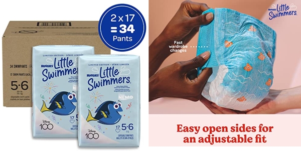 Purchase Huggies Little Swimmers Disposable Swim Diapers, Swimpants, Size 5-6 Large (Over 32 lb.), 34 Ct. on Amazon.com