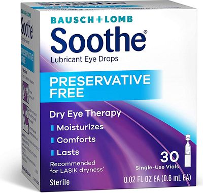 Purchase Bausch + Lomb Soothe Preservative-Free Lubricant Eye Drops, Box of 28 Single Use Dispensers at Amazon.com