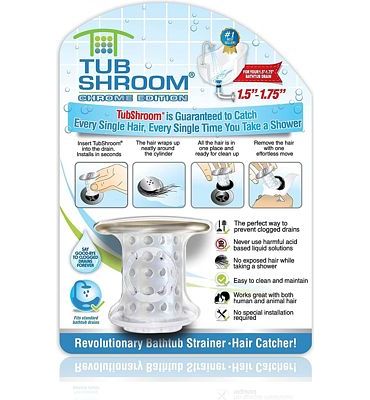 Purchase TubShroom Tub Drain Hair Catcher, Chrome at Amazon.com