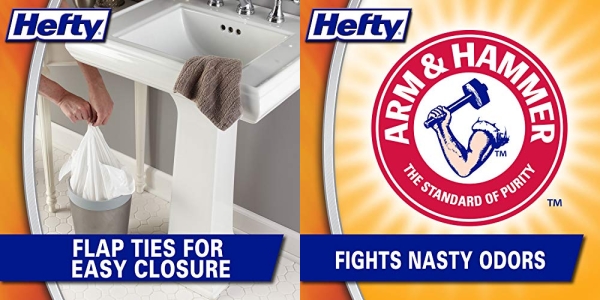 Purchase Hefty, Flap Tie Trash Garbage Bags, Small (Pack of 26), White on Amazon.com