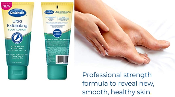 Purchase Dr. Scholl's Ultra Exfoliating Foot Lotion Cream with Urea for Dry Cracked Feet Heals and Moisturizes for Healthy Feet, 3.5 Ounce on Amazon.com