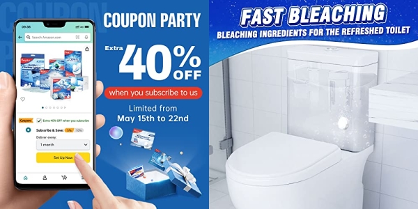Purchase Vacplus Toilet Bowl Cleaner Tablets 12 PACK, Automatic Toilet Bowl Cleaners with Bleach on Amazon.com