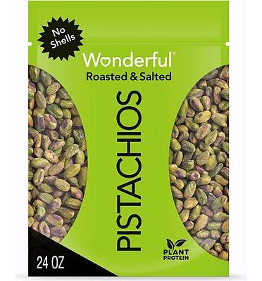 Purchase Wonderful Pistachios, No Shells, Roasted & Salted Nuts, 24oz Resealable Bag at Amazon.com