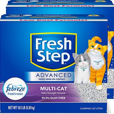 Purchase Fresh Step Clumping Cat Litter, Advanced, Multi-Cat Odor Control, Extra Large, 37 Pounds total (2 Pack of 18.5lb Boxes) at Amazon.com