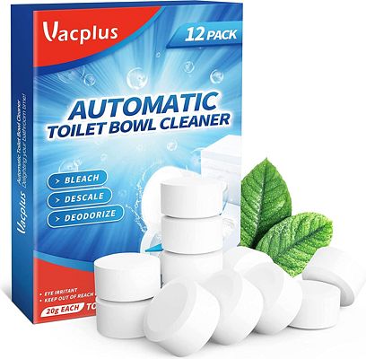 Purchase Vacplus Toilet Bowl Cleaner Tablets 12 PACK, Automatic Toilet Bowl Cleaners with Bleach at Amazon.com