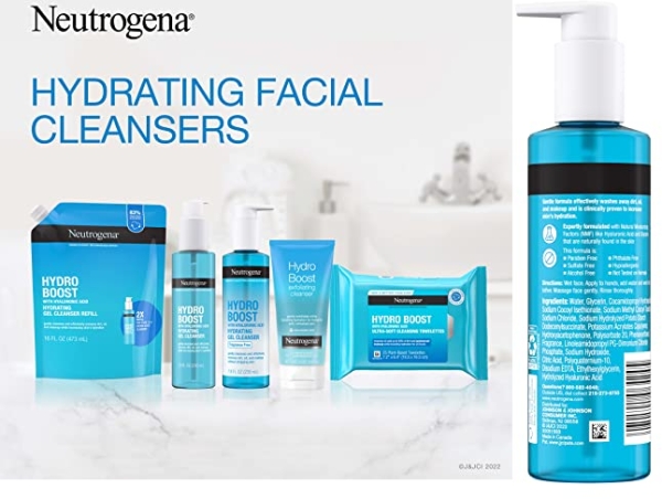 Purchase Neutrogena Hydro Boost Lightweight Hydrating Facial Gel Cleanser, Gentle Face Wash & Makeup Remover with Hyaluronic Acid, Hypoallergenic & Paraben-Free, 7.8 fl. oz on Amazon.com