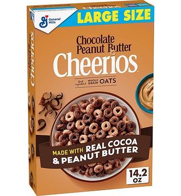 Purchase General Mills Chocolate Peanut Butter Cheerios Cereal, Breakfast Cereal With Whole Grain Oats, 14.2 OZ Large Size at Amazon.com
