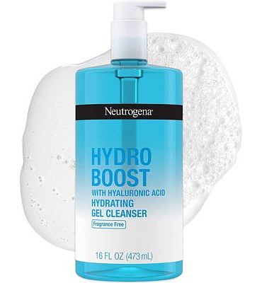 Purchase Neutrogena Hydro Boost Fragrance-Free Hydrating Facial Gel Cleanser with Hyaluronic Acid, Daily Foaming Face Wash Gel & Makeup Remover, Lightweight, Oil-Free & Non-Comedogenic, 16 fl. oz at Amazon.com