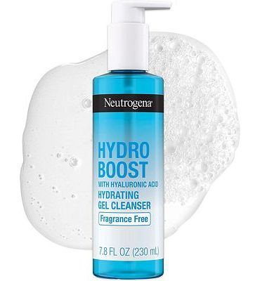 Purchase Neutrogena Hydro Boost Fragrance-Free Hydrating Facial Gel Cleanser with Hyaluronic Acid, Daily Foaming Face Wash Gel & Makeup Remover, Lightweight, Oil-Free & Non-Comedogenic 7.8 fl. oz at Amazon.com