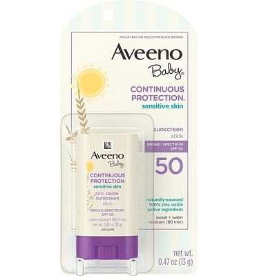 Purchase Aveeno Baby Continuous Protection Mineral Sunscreen Stick for Sensitive Skin with Broad Spectrum SPF 50, Travel Size, 0.47 oz at Amazon.com
