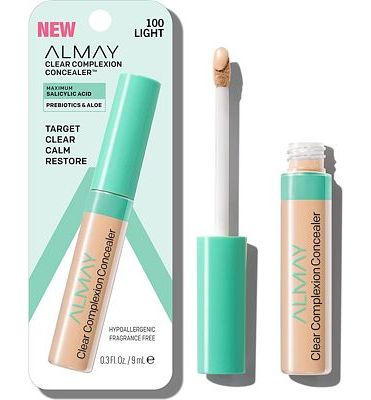 Purchase Almay Clear Complexion Acne & Blemish Spot Treatment Concealer Makeup with Salicylic Acid- Lightweight, Full Coverage, Hypoallergenic, Fragrance-Free, for Sensitive Skin, 100 Light, 0.3 fl oz. at Amazon.com