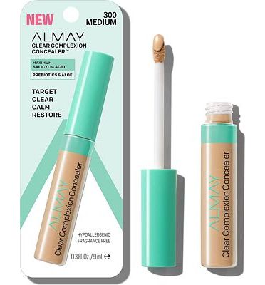 Purchase Almay Clear Complexion Acne & Blemish Spot Treatment Concealer Makeup with Salicylic Acid- Lightweight, Full Coverage, Hypoallergenic, Fragrance-Free, for Sensitive Skin, 300 Medium, 0.3 fl oz. at Amazon.com