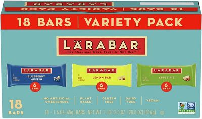 Purchase LRABAR Variety Pack, Blueberry Muffin, Lemon Bar, Apple Pie, Fruit & Nut Bars, 18 ct at Amazon.com