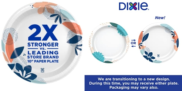 Purchase Dixie Paper Plates, 8 inch, Lunch or Light Dinner Size Printed Disposable Plate, Packaging and Design May Vary 90 Count on Amazon.com