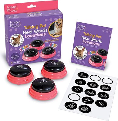 Purchase Hunger For Words Talking Pet Next Words Locations - 3 Piece Set of Recordable Speech Buttons for Dogs, Dog Buttons for Communication at Amazon.com