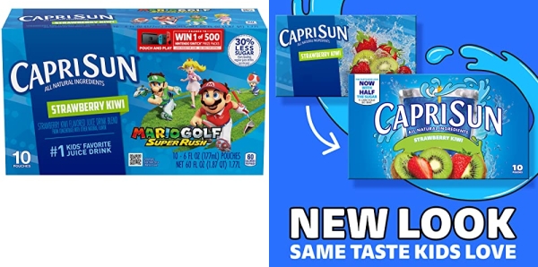 Purchase Capri Sun Strawberry Kiwi Naturally Flavored Kids Juice Drink Blend 6 fl oz Pouches, 10 Count(Pack of 1) on Amazon.com