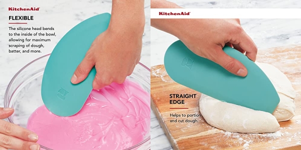 Purchase KitchenAid Gourmet Bowl Scraper, Set of 2, Aqua Sky/Sorm Grey on Amazon.com