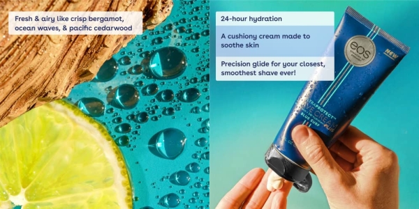 Purchase eos UltraProtect Men's Shave Cream- Blue Surf, 24-Hour Hydration, Non-Foaming Formula, 7 fl oz on Amazon.com
