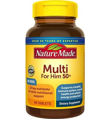 Purchase Nature Made Multivitamin For Him 50+, Mens Multivitamins for Daily Nutritional Support, Multivitamin for Men, 90 Tablets, 90 Day Supply at Amazon.com
