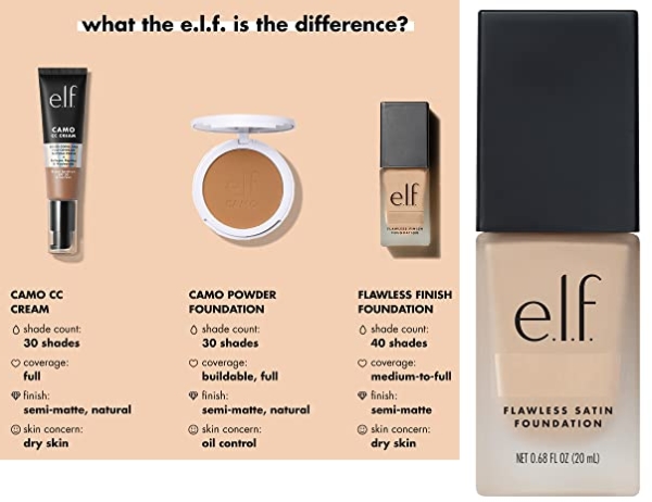 Purchase e.l.f. Flawless Finish Foundation, Improves Uneven Skin Tone, Lightweight, Medium Coverage & Semi-Matte, Vegan & Cruelty-Free, Beige 0.68 Fl Oz on Amazon.com