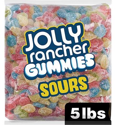 Purchase JOLLY RANCHER Sours Assorted Fruit Flavored Chewy, Movie Snack Gummies Candy Bulk Bag, 5 lb at Amazon.com