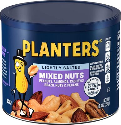 Purchase Planters Lightly Salted Mixed Nuts (10.3 oz Canister) at Amazon.com