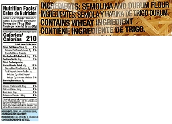 Purchase La Moderna Vermicelli Pasta, Noodles, Durum Wheat, Protein, Fiber, Vitamins, 7 Oz on Amazon.com
