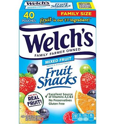 Purchase Welch's Fruit Snacks, Mixed Fruit, Gluten Free, Bulk Pack, Individual Single Serve Bags, 0.8 oz (Pack of 40) at Amazon.com