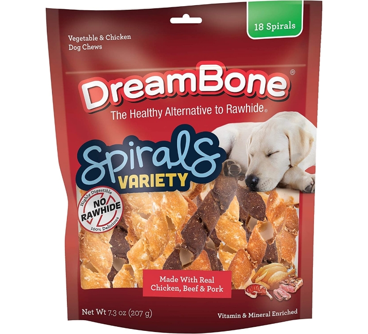 Purchase DreamBone Spirals Variety Pack, No-Rawhide Chews For Dogs, 18 Spiral, 18-count (DBS-00345) at Amazon.com