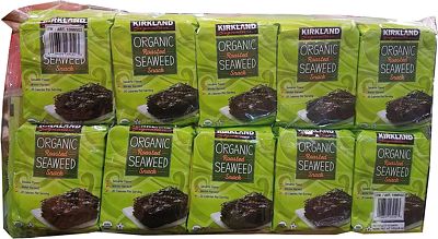 Purchase Kirkland Signature Organic Roasted Seaweed Snack, 0.6 Ounce (Pack of 10) at Amazon.com