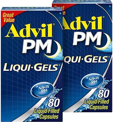 Purchase Advil PM Liqui-Gels Pain Reliever and Nighttime Sleep Aid - 2x80 Liquid Filled Capsules at Amazon.com