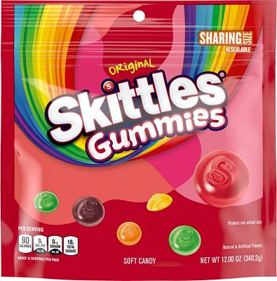 Purchase SKITTLES Original Gummy Candy, Sharing Size, 12 oz Bag at Amazon.com