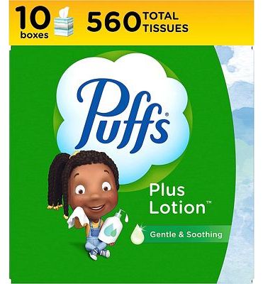 Purchase Puffs Plus Lotion Facial Tissues, 10 Cubes, 56 Tissues Per Box at Amazon.com