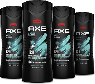 Purchase AXE Body Wash for Long Lasting Freshness Apollo Sage & Cedarwood Men's Body Wash with Odor-Busting Prebiotics, 16 Fl Oz (Pack of 4) at Amazon.com