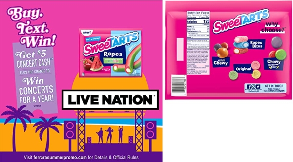 Purchase SweeTARTS Soft & Chewy Ropes Candy, Watermelon Berry Collision, 9 Ounce on Amazon.com