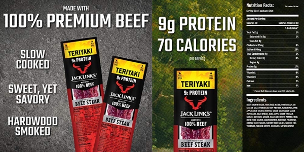 Purchase Jack Links Premium Cuts Beef Steak, Teriyaki, 1 Ounce (Pack of 12) on Amazon.com