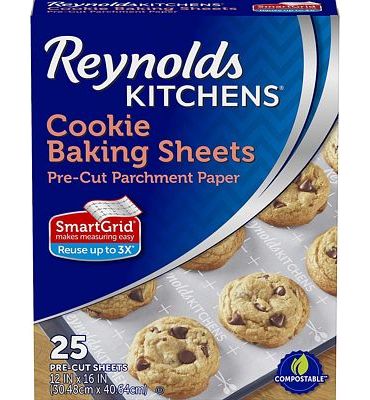 Purchase Reynolds Kitchens Cookie Baking Sheets, Pre-Cut Parchment Paper, 25 Count (Pack of 4), 100 Total Sheets at Amazon.com