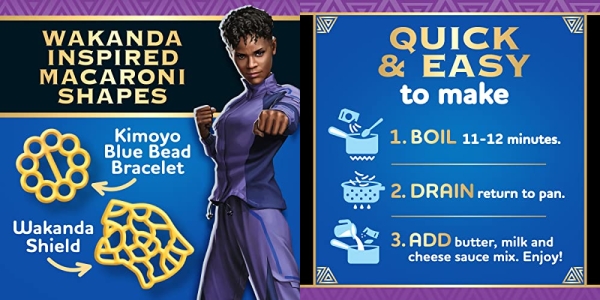 Purchase Kraft Macaroni & Cheese Dinner Black Panther: Wakanda Forever (5.5 oz Box) on Amazon.com