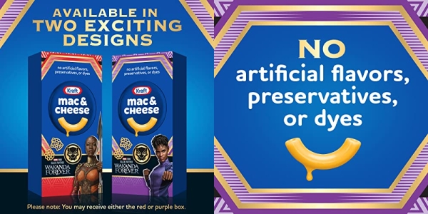 Purchase Kraft Macaroni & Cheese Dinner Black Panther: Wakanda Forever (5.5 oz Box) on Amazon.com